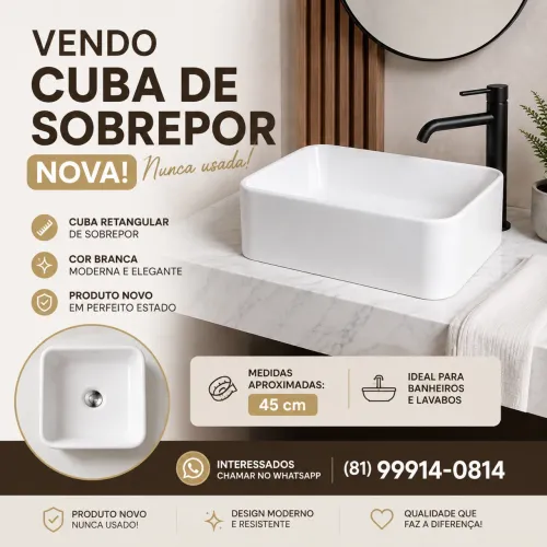 Cuba de sobrepor 45cm