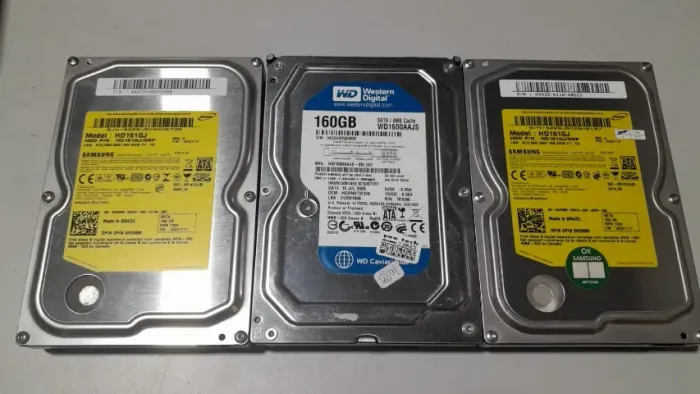 3 Unidades HD Sata 160GB Western Digital e Samsung
