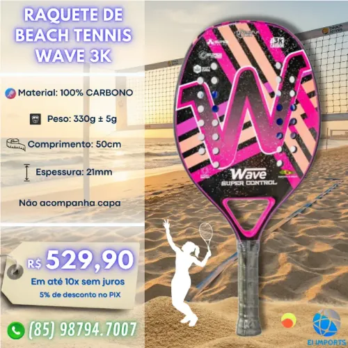 Raquete de Beach Tennis Wave 3K
