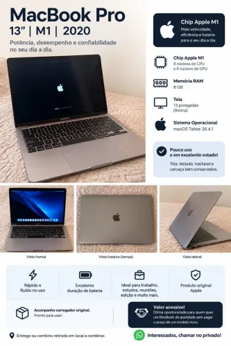 MacBook Pro 13 M1 8 GB RAM | Pouco uso | Excelente estado