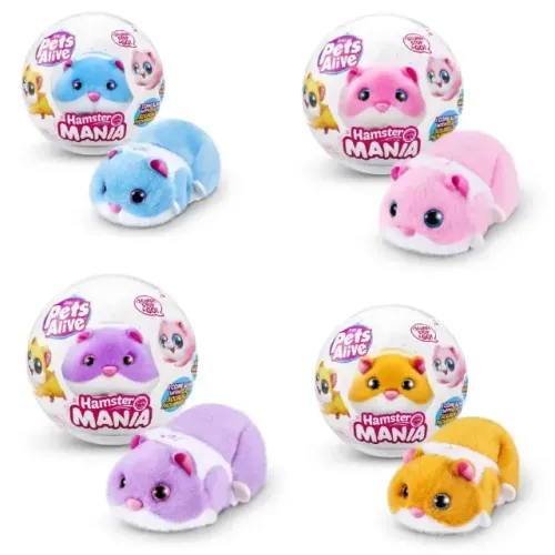 Pets Alive Hamstermania da ZURU, um hamster rosa interativo que vem dentro de uma bola