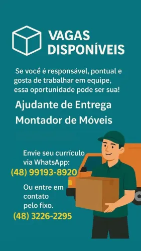 Vaga de Trabalho para Ajudante de Entregas e Montador de Móveis