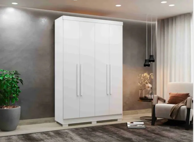 Guarda Roupa Compacto 4 Portas com 2 Gavetas