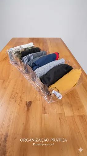 Organizador de Gaveta Ajustável Transparente | Roupas, Meias e Acessórios