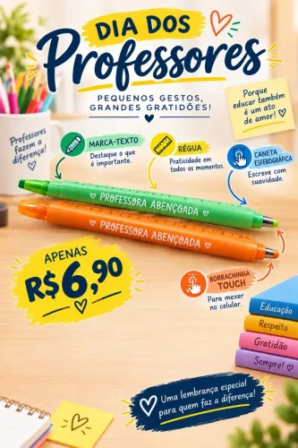 Caneta Dia dos Professores - 5 em 1