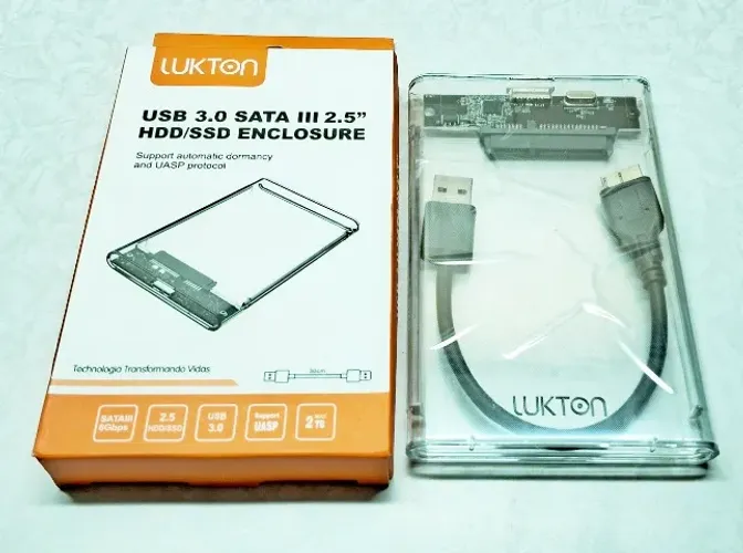 CASE USB 3.0 Clear Case para HD ou SSD SATA Transparente - NOVA - Faz HD Externo