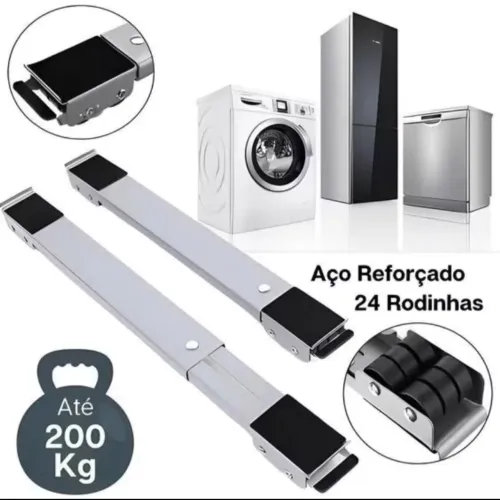 suporte ajustável com rodinhas para móveis e eletrodomésticos
