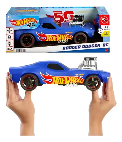 Carro Hot Wheels Rodger Dodger 30cm Controle Remoto 1:16