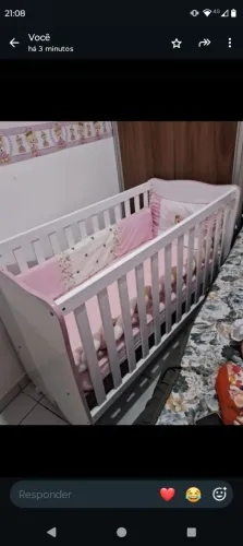 Berço nunca usado 2 em 1 brinde kit de berço