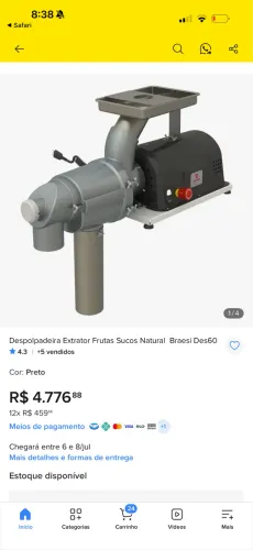 Maquinário poupa de fruta