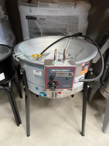 TFRE-15 TACHO ALUMINIO FRITADOR ELETRICO 15 LITROS 5500W - METALCUBAS