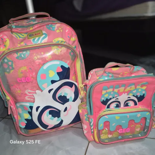 Kit Mochila carrinho e lancheira infantil