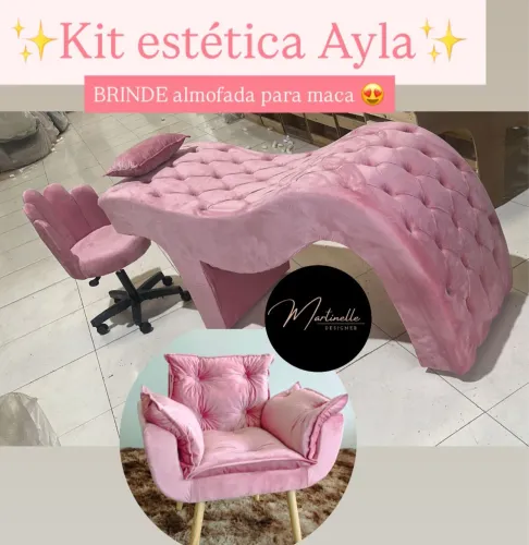 ENTREGA RAPIDA! Kit maca estética mocho pétala poltrona opala + almofada e degrau 
