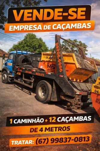 Caçamba e caminhão, empresa a venda!
