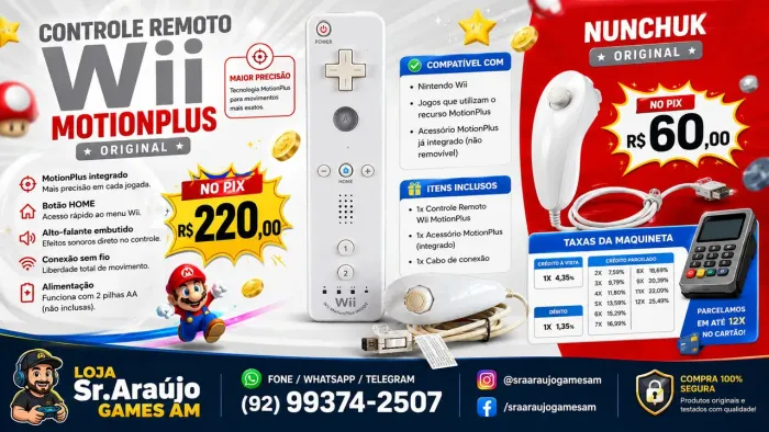 Controle de Nintendo Wii & Acessórios [Nova Cidade]
