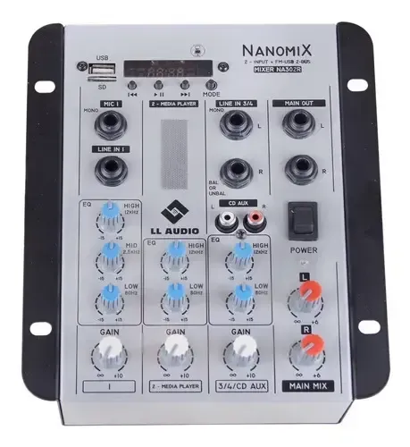 Mesa De Som Ll Audio Nanomix 2 Canais - Na302r Bt - C/ Voltagem