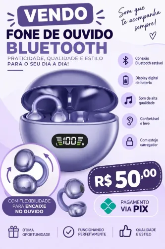 Fone de ouvido Bluetooth
