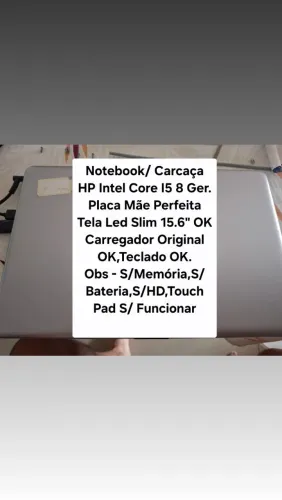 Notebook HP /Carcaça Intel Core I5 8 Geração.
