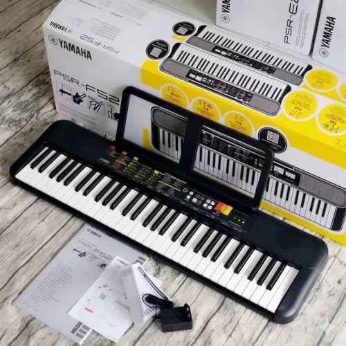 Teclado Yamaha PSR F52 61 teclas acompanha bolsa transporte mais pedestal e suporte 