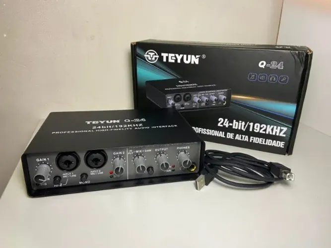 Interface de Áudio Teyun Q-24 24bit/192kHz (Na Caixa + Cabo USB)