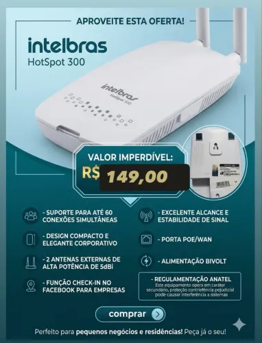 Roteador intelbras HotSpot 300