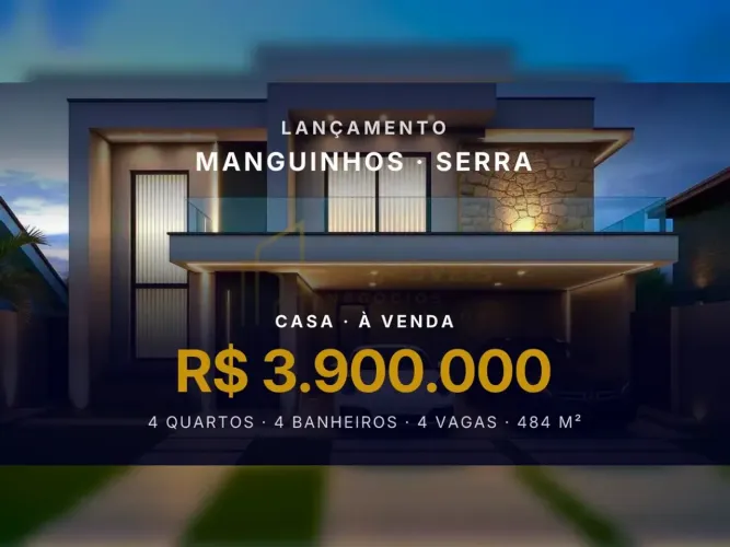 Aproveite a chance de morar em uma casa com 4 suítes em Manguinhos, Serra/ES!