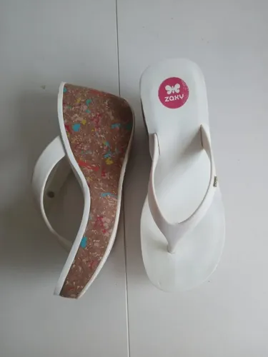 tamanco anabela zaxy branco 36