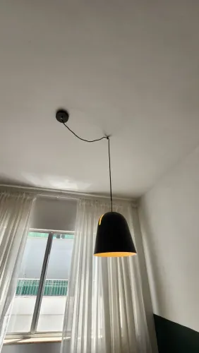  Luste Pendente Metal Preto