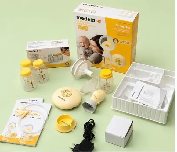 Bomba elétrica de leite Medela Swing Flex com 3 frascos extra