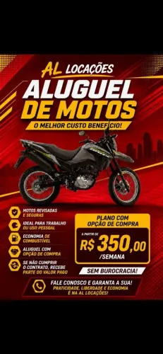 Moto disponível para locação
