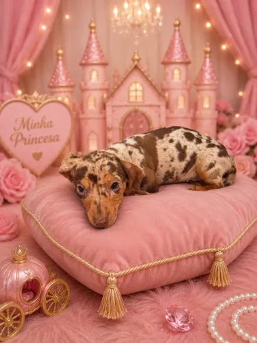Daschound menina( salsichinha ) arlequim 