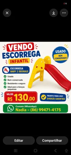 Vendo escorrega infantil