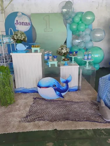 Decoração de festa fundo do mar $380,00