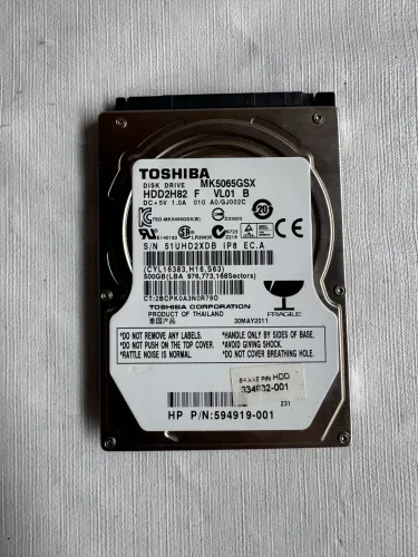 Hd Notebook Toshiba 500gb Sata 2.5 Mk5065gsx (Usado)