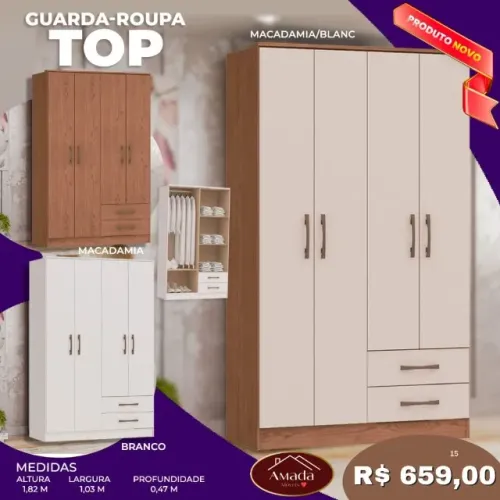 Guarda Roupa Top, a pronta entrega 