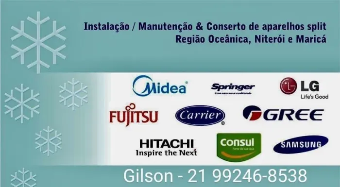 Manutenção e instalação de ar condicionado split e consertos de geladeiras.