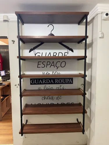 Estante/Araara de Parede Industrial - 7 Prateleiras - 175x95cm