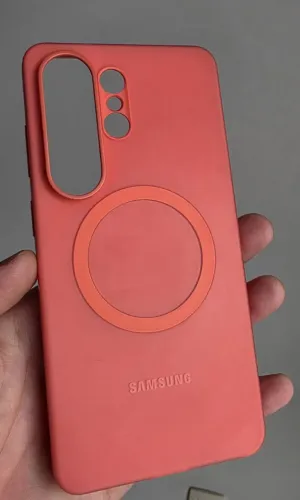 Capa magnética silicone original Samsung S26 ultra coral