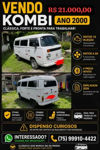 Volkswagen Kombi Standard/ Luxo/ Serie Prata 2000