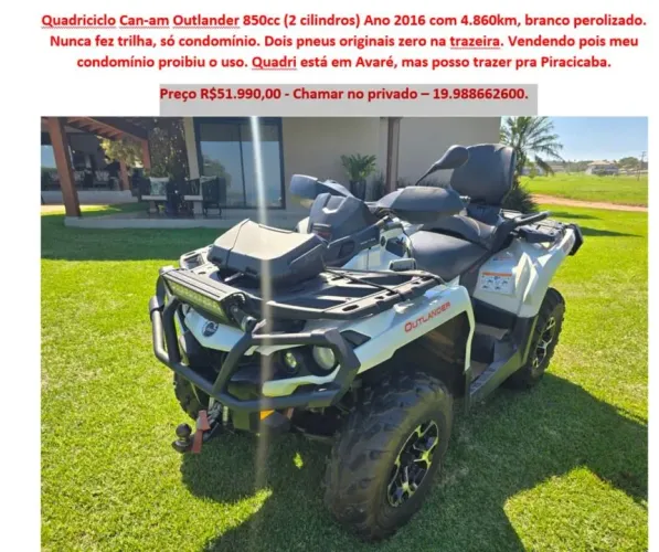 Quadriciclo outlander 850cc zerado
