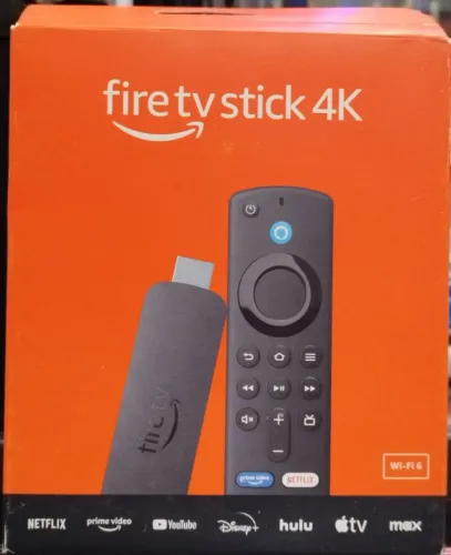 Amazon Fire stick 4K  Wi-Fi 6 dual-band com Alexa.
