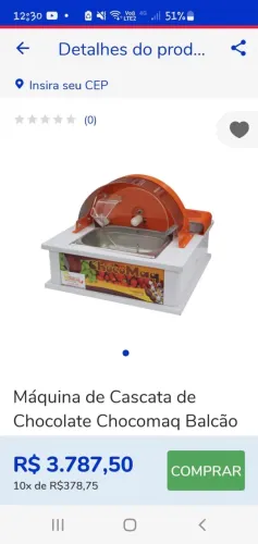 Máquina cascata de chocolate 110v Americana SP