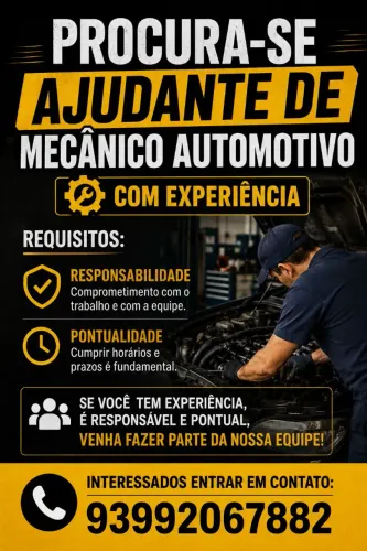 Auxiliar de mecânico.