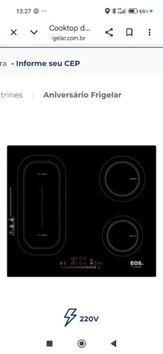 Cooktop de Indução - 4 bocas - elétrico - marca EOS