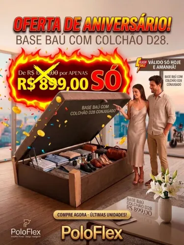 Base baú com colchão promoção só eu tenho