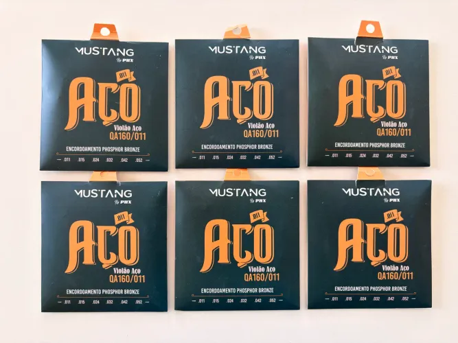 Encordoamento violão aço M011 Mustang - kit com 6