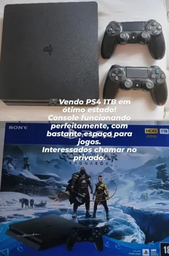 VENDO PS4 1TB ACOMPANHA 2 MANETES - SOMENTE VENDA!!!