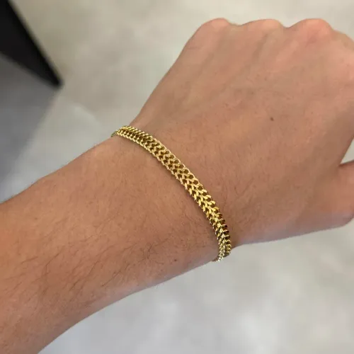 Bracelete Masculino banhado a ouro 