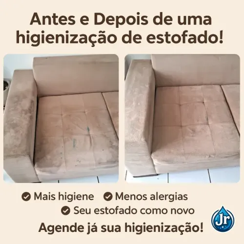 limpeza e higienização de estofados.