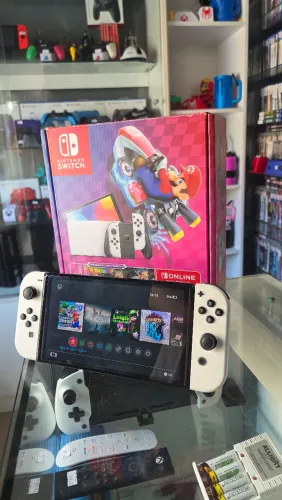 Nintendo Switch Oled, Desbl0qu34do, aceito usado de entrada, cartões ate 18x